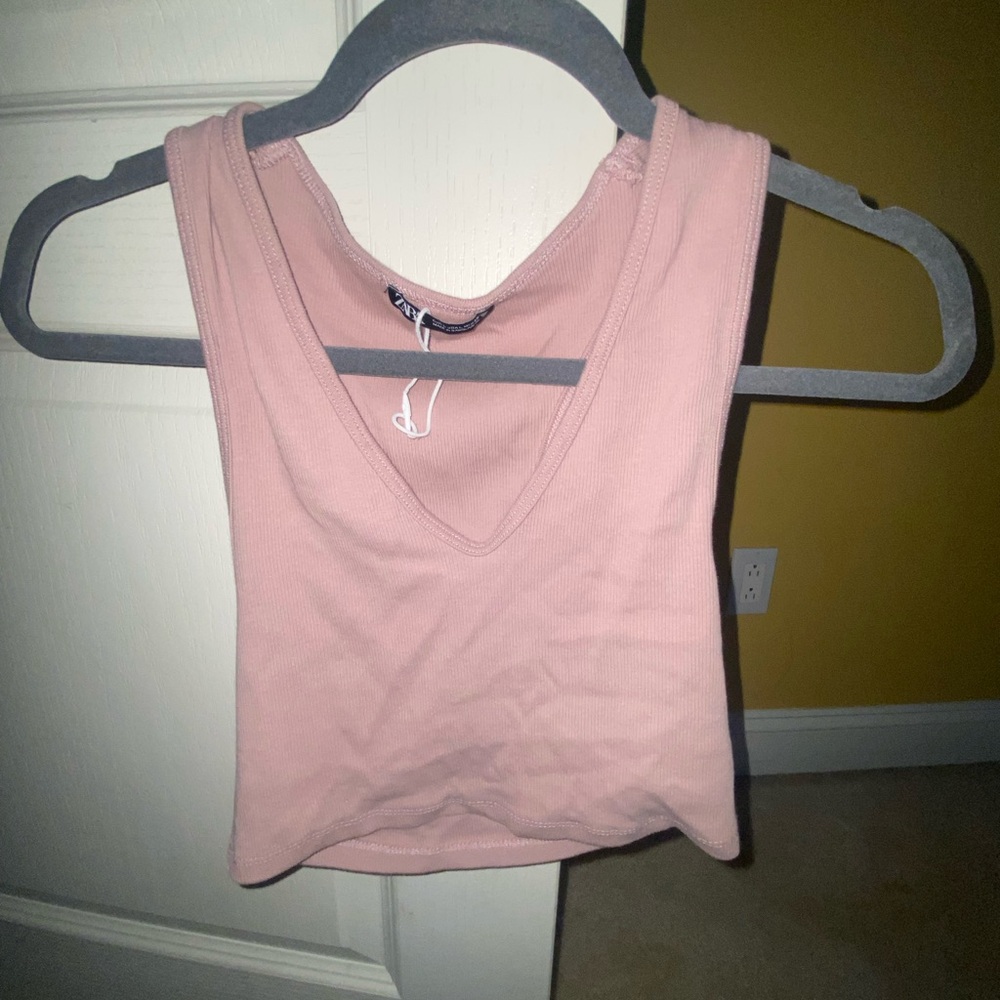 cute crop rose top from ZARA